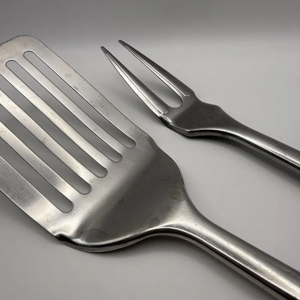 INOX Edelstahl Rost Frei 18/8 Stainless Slotted Angled Spatula & Serving Fork